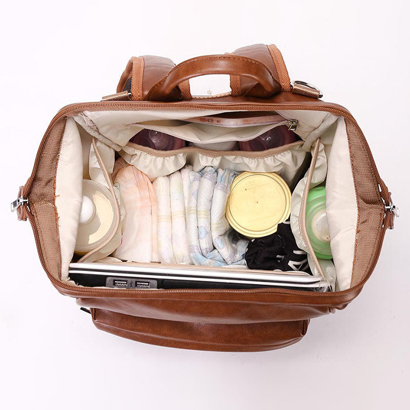 Tan leather sales changing bag